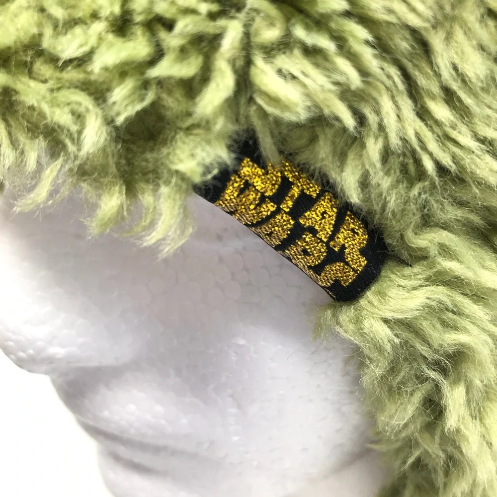 H&M Star Wars Yoda Trapper Hat Green Faux Fur Earflap Beanie One Size Braided